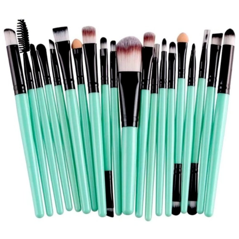 New 20pcs Professional Makeup Brush Set Blue Black